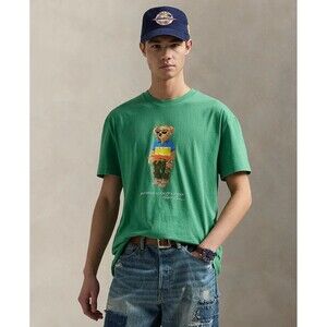 Polo Ralph Lauren Men's Classic-Fit Polo Bear Jersey T-Shirt Green Size 2XL